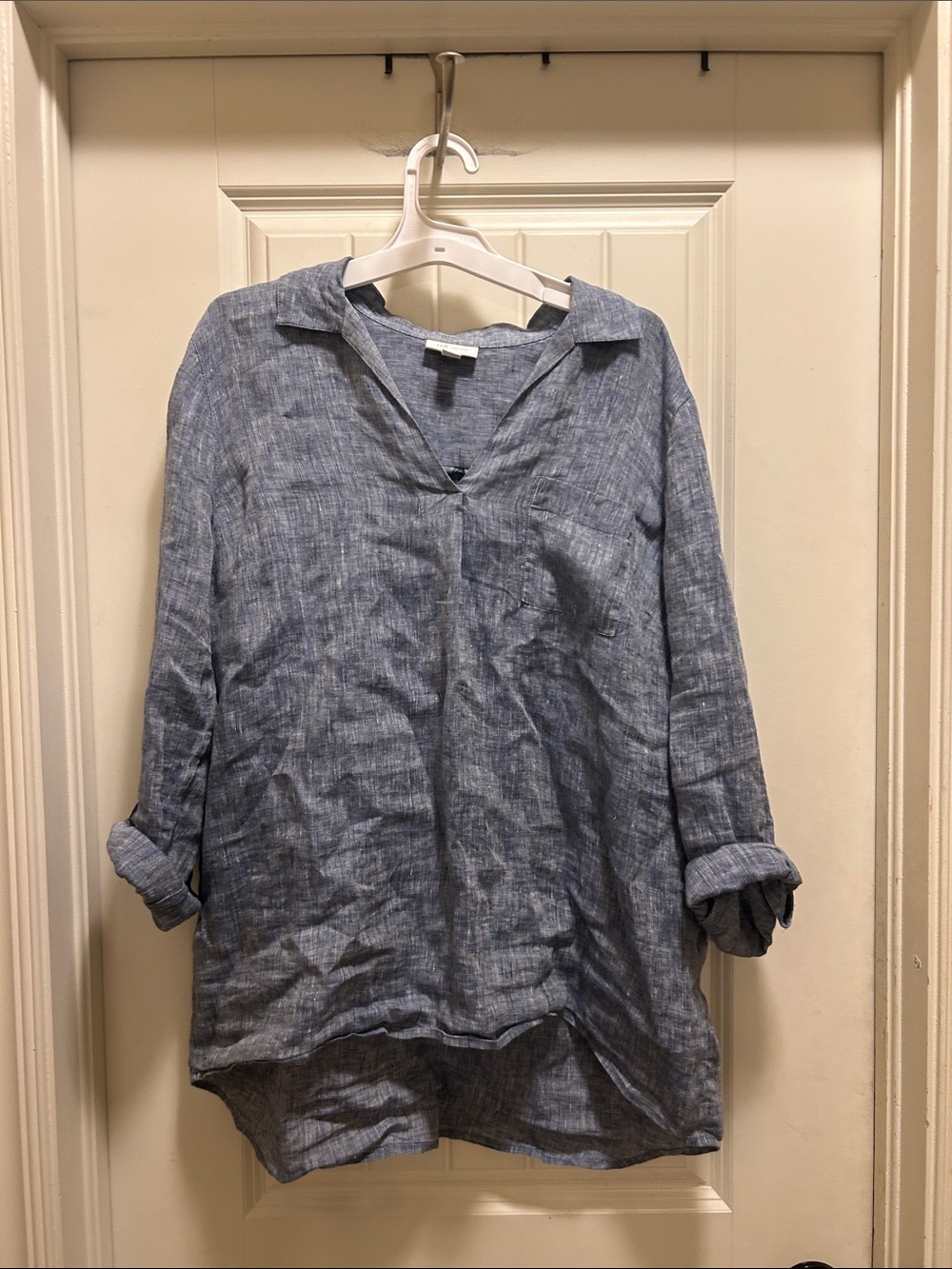 J. Jill Blue pure Linen shirt